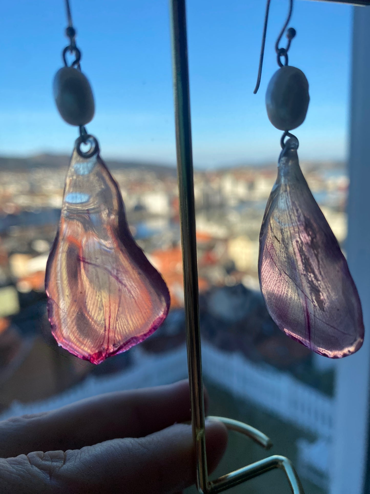 Tulipan øredobber, 925 sølv ørekroker