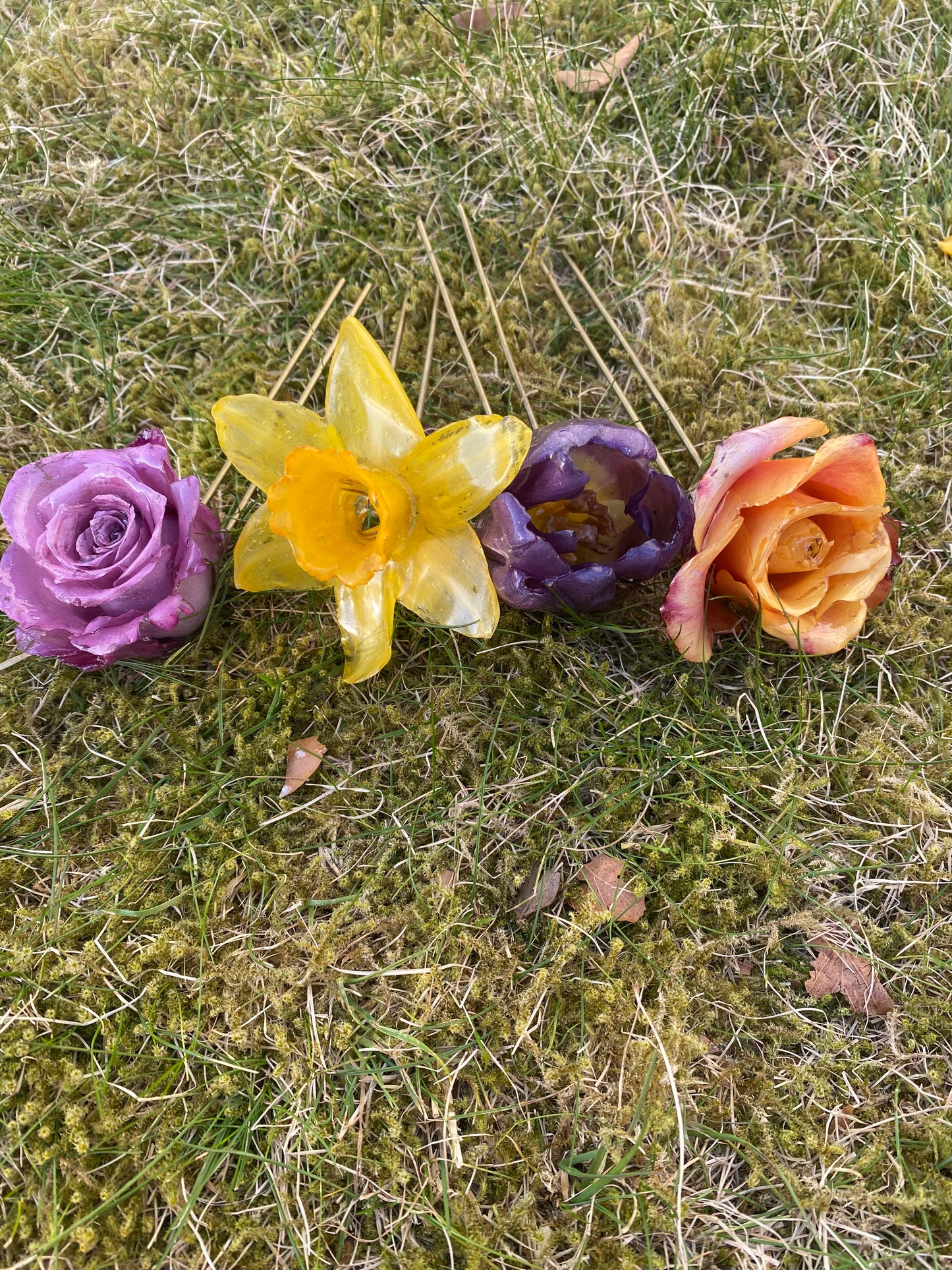 ILDROSE hårnål av ekte tørket blomst