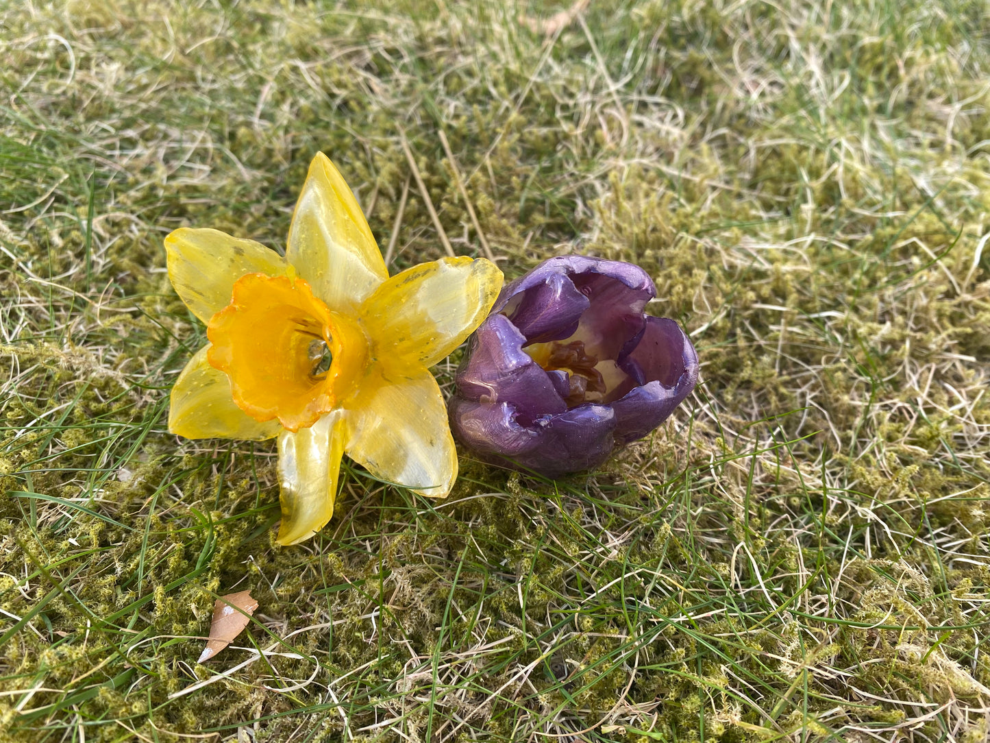 PÅSKELILJE hårnål av ekte tørket blomst