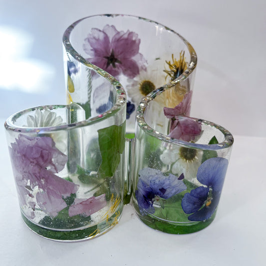 BLOMSTERHARMONI trippel organiserer, tørkede blomster - KNASK