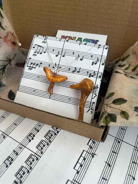 KANTARELL brosje, ekte 3D-tørket sopp, - KNASK