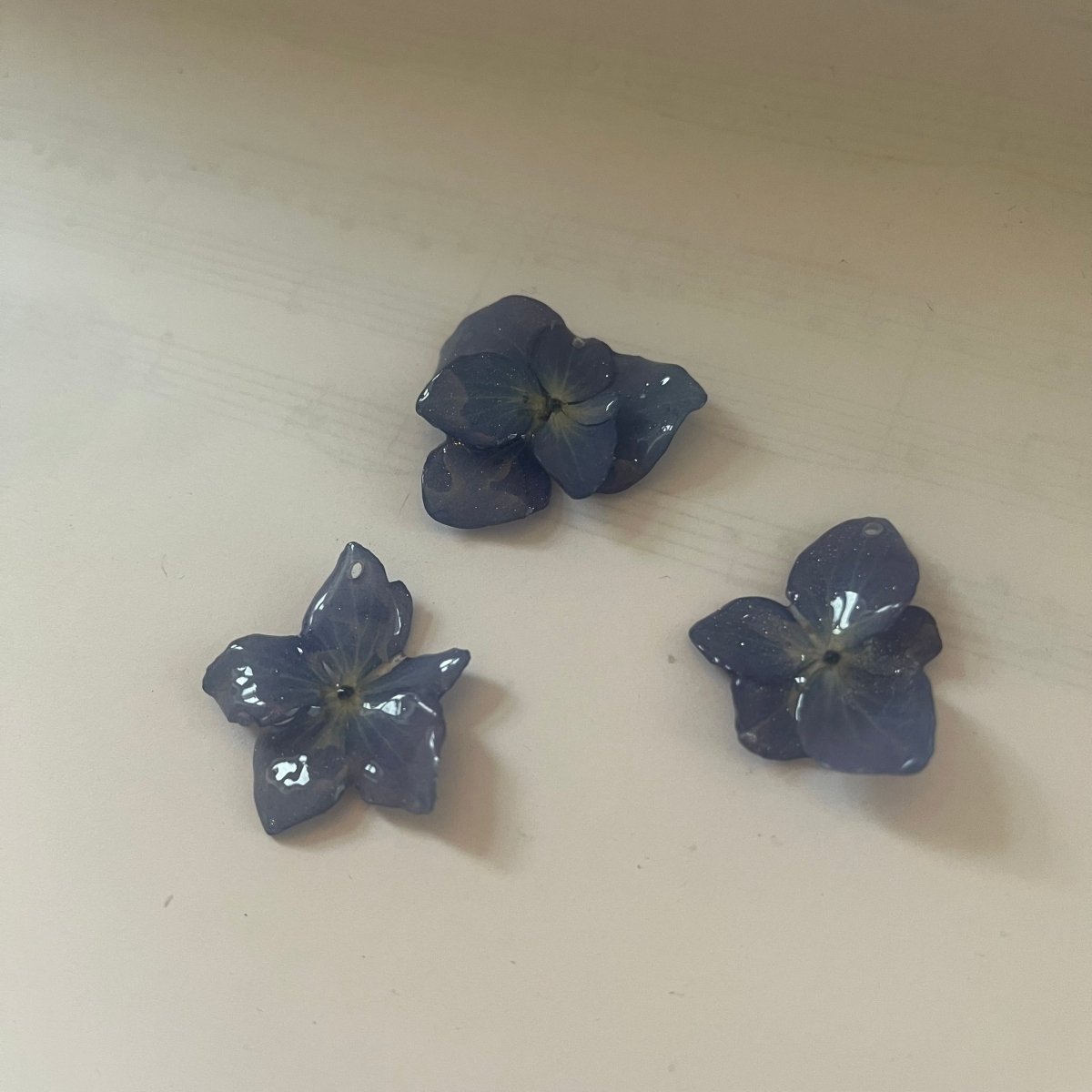 BLÅ HORTENSIA smykke - ekte tørket blomst - Smykke KNASK