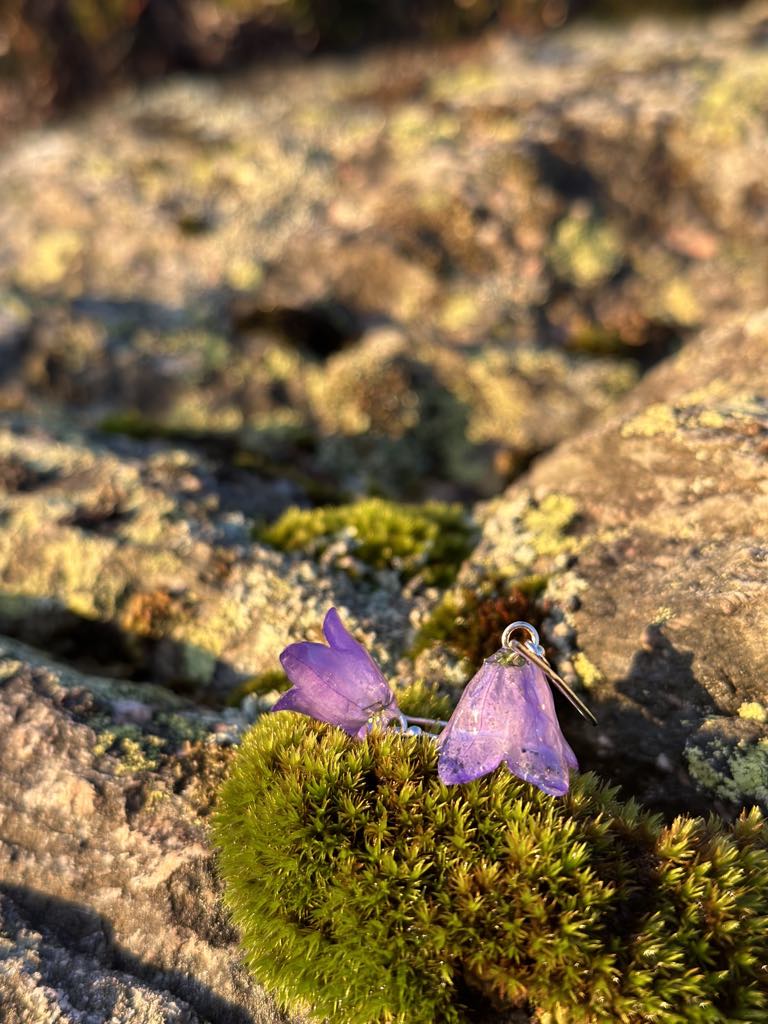 Blåklokker øredobber, 3D sølv - Øredobber KNASK