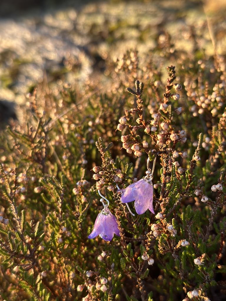 Blåklokker øredobber, 3D sølv - Øredobber KNASK