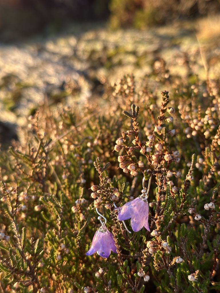 Blåklokker øredobber, 3D sølv - Øredobber KNASK