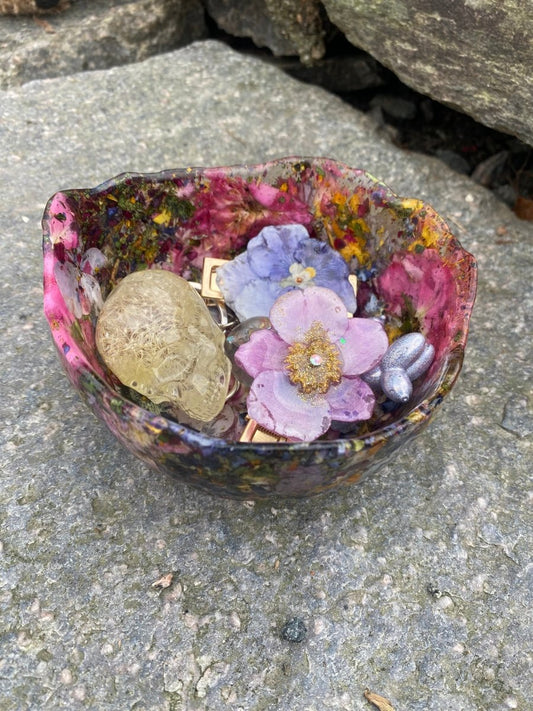 Blomster-symfoni skål, tørkede blomster (se link for ny symfoni!) - KNASK