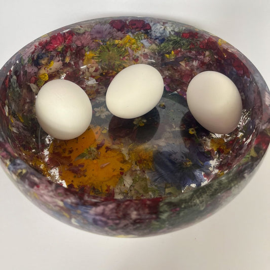 BLOMSTER-SYMFONI stor skål, tørkede blomster - KNASK