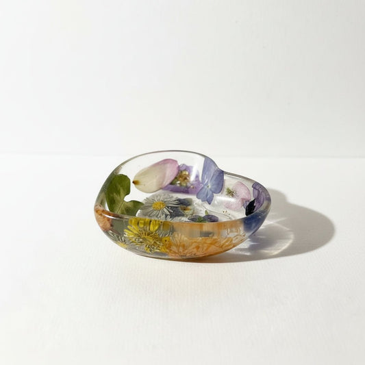 BLOMSTERHARMONI mini hjerteskål, ekte tørkede blomster - Interiør KNASK