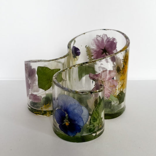 BLOMSTERHARMONI trippel organiserer, tørkede blomster - KNASK