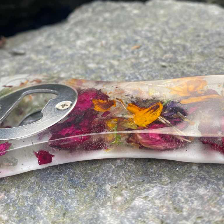 Blomsterknask flaskeåpner, tørkede blomster - KNASK