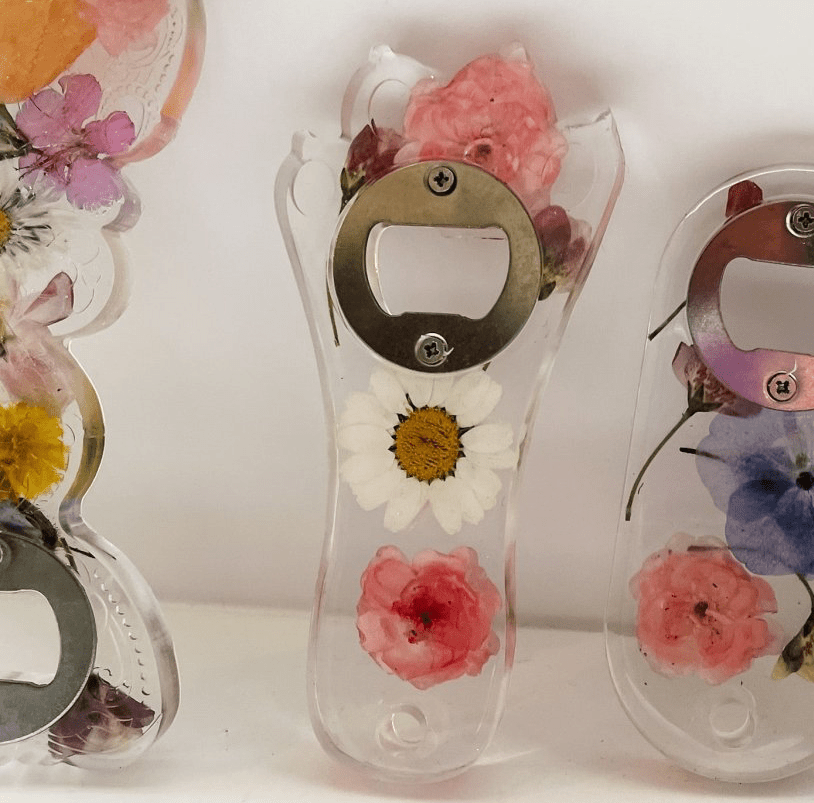 Blomsterknask flaskeåpner, tørkede blomster - Interiør KNASK