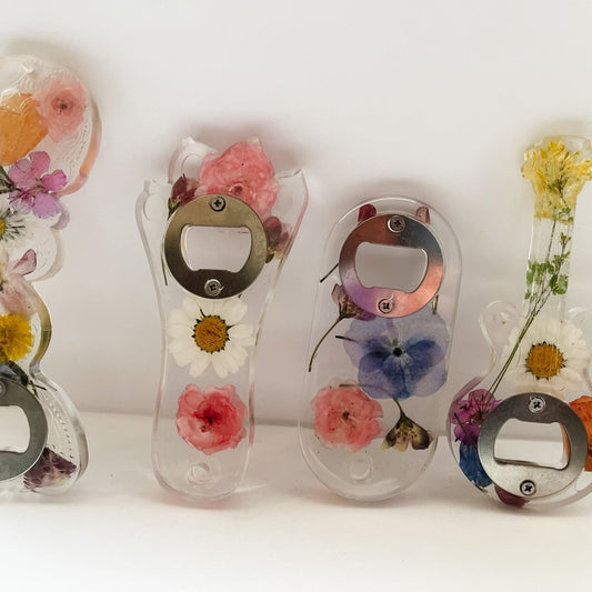 BLOMSTERKUNST flaskeåpner, ekte tørkede blomster - KNASK