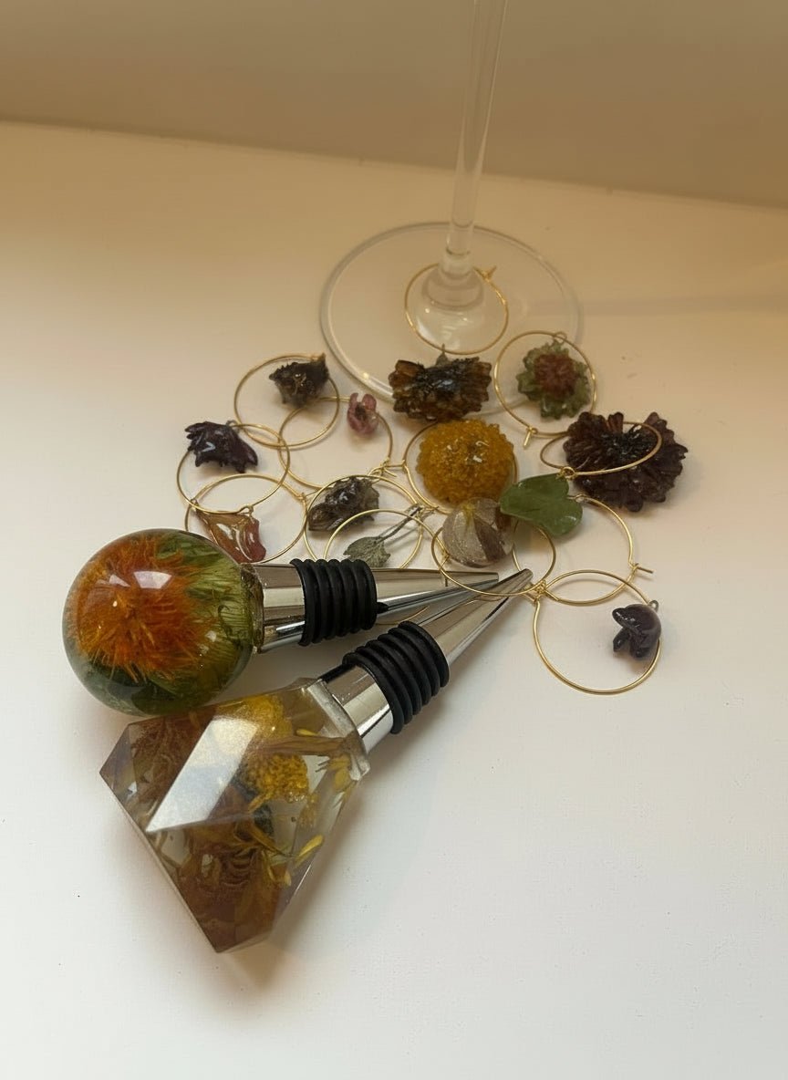 CHARMS til vinglass 🥂 eller strikketøy 🧶 Ekte tørkede blomster - Interiør KNASK