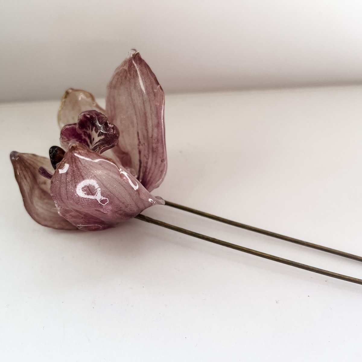 CYMBIDIUM orkidé hårnål, ekte tørket blomst - Hårpynt KNASK
