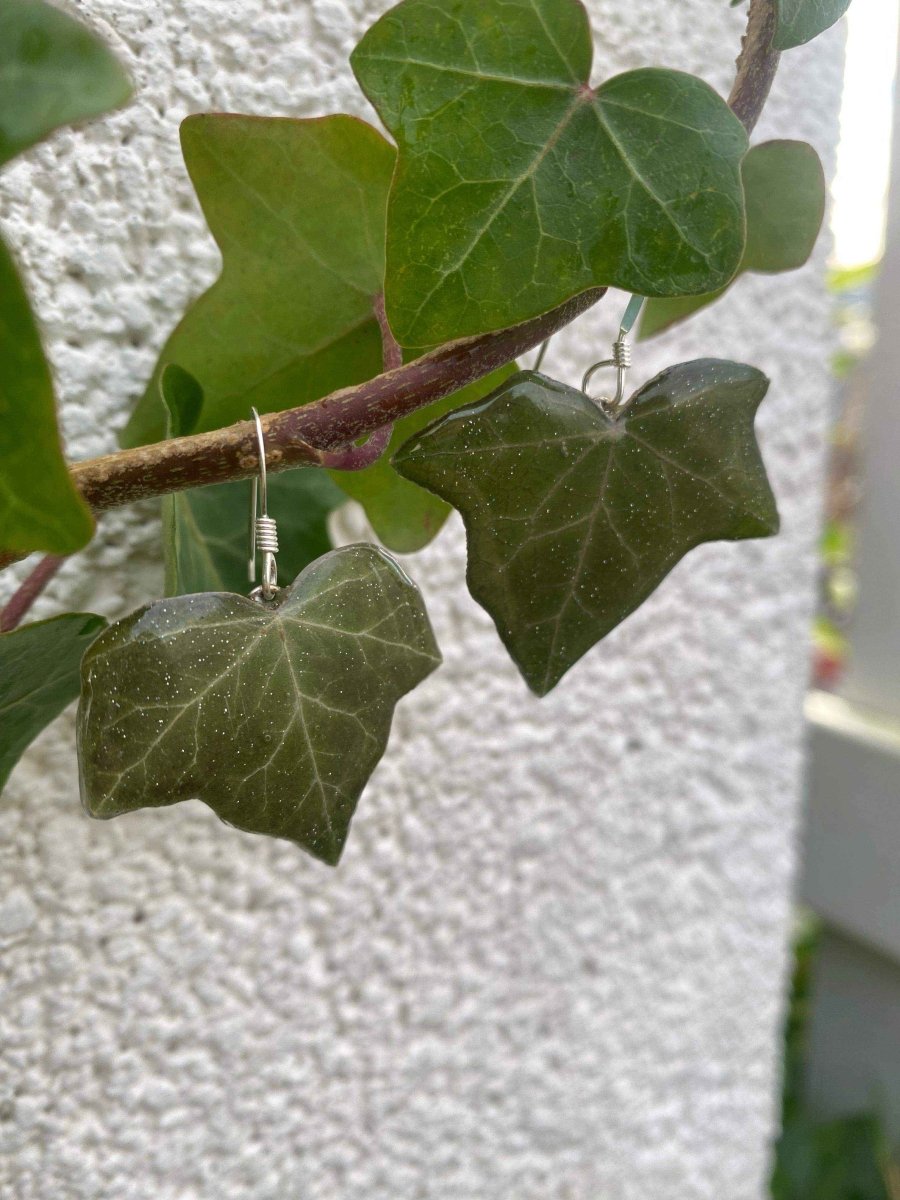 EFØY øredobber, 925 sølv, ekte tørkede blader - KNASK