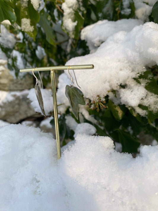 Eføy-øredobber, 925 sølv ørekroker - KNASK