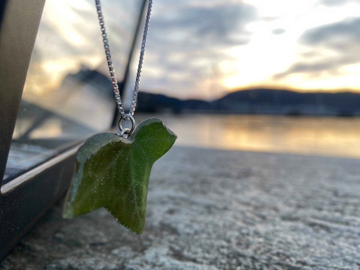 Eføy-smykke, magisk, 925 sølvkjede - KNASK