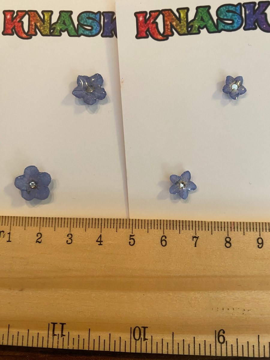 FORGLEMMEGEI MINI øredobber, ekte tørkede blomster - Øredobber KNASK