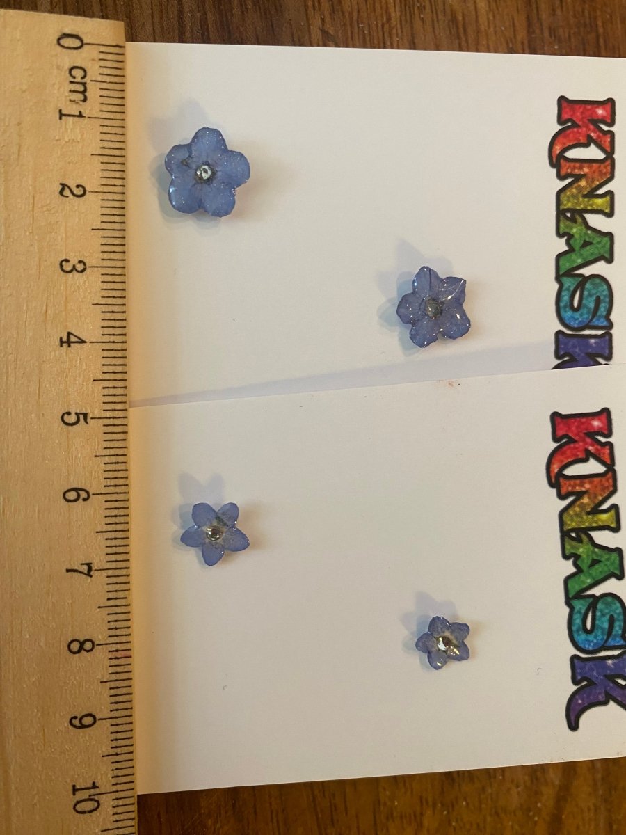 FORGLEMMEGEI MINI øredobber, ekte tørkede blomster - Øredobber KNASK