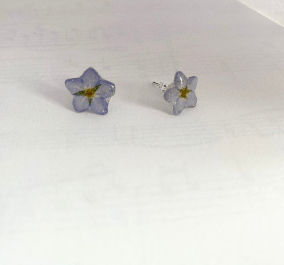 FORGLEMMEGEI MINI øredobber, ekte tørkede blomster - Øredobber KNASK