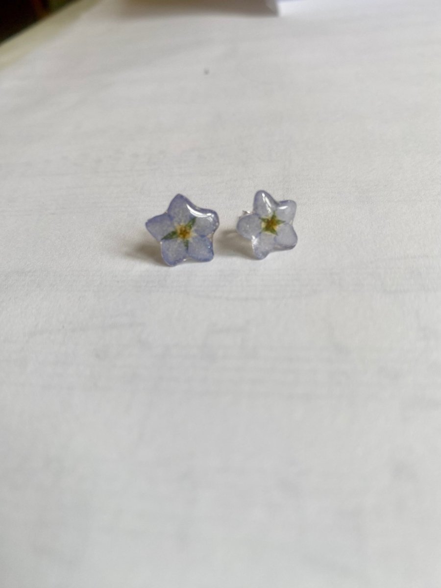 FORGLEMMEGEI MINI øredobber, ekte tørkede blomster - Øredobber KNASK