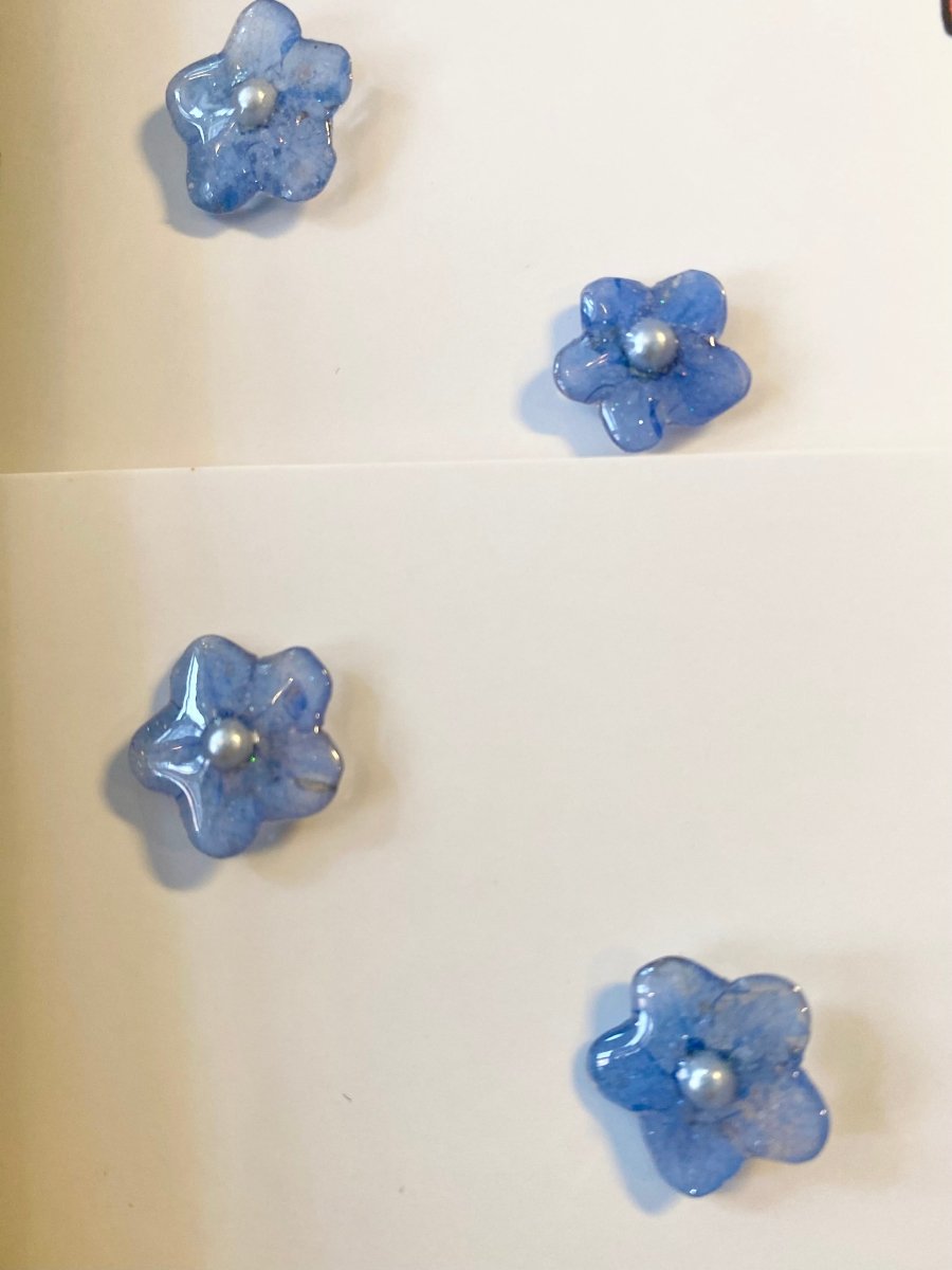 FORGLEMMEGEI øredobber, ekte tørkede blomster - Øredobber KNASK