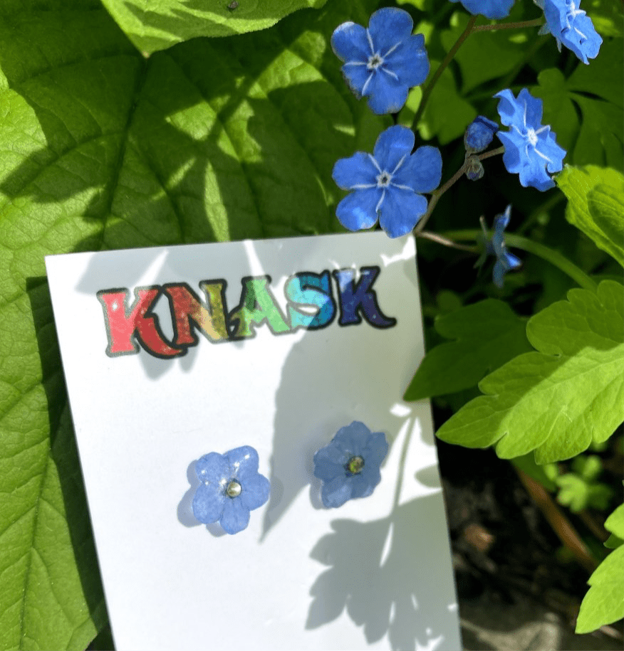 FORGLEMMEGEI øredobber, ekte tørkede blomster - Øredobber KNASK