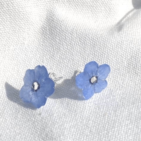 FORGLEMMEGEI øredobber, ekte tørkede blomster - Øredobber KNASK