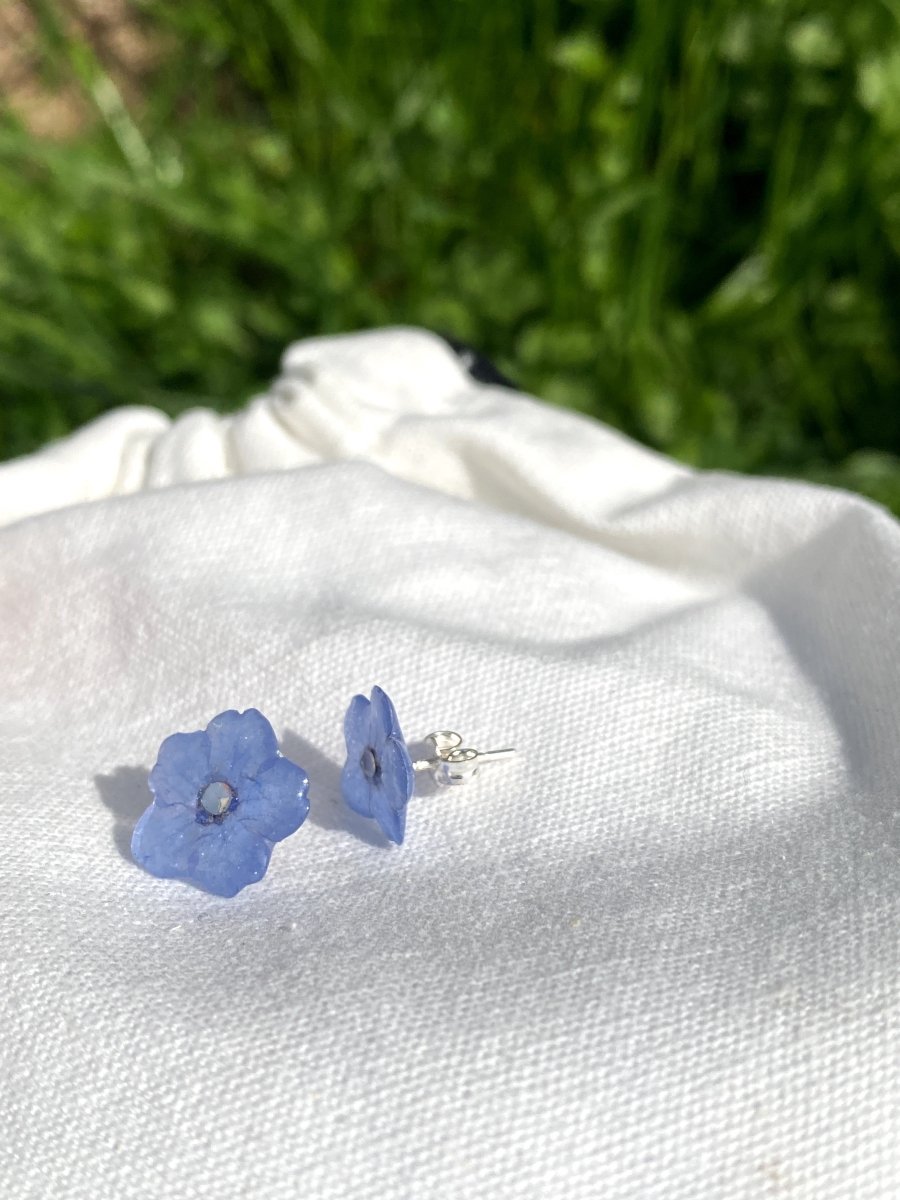 FORGLEMMEGEI øredobber, ekte tørkede blomster - Øredobber KNASK