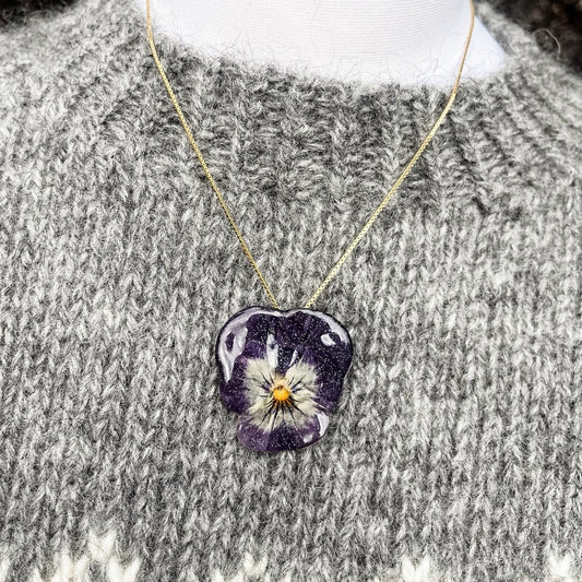 GLAMOUR FIOL ring, tørket stemorsblomst, justerbar - KNASK