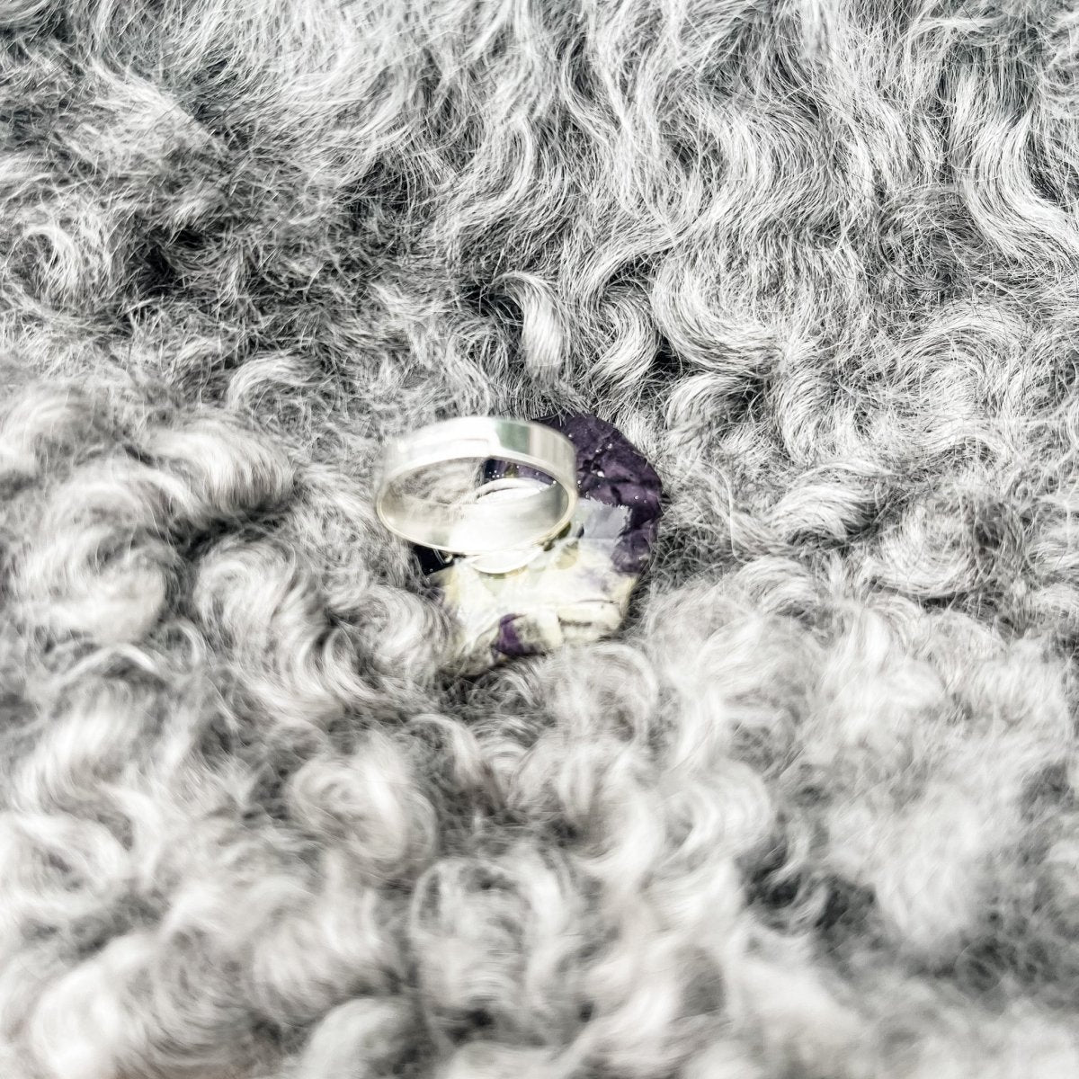 GLAMOUR FIOL ring, tørket stemorsblomst, justerbar - Ringer KNASK