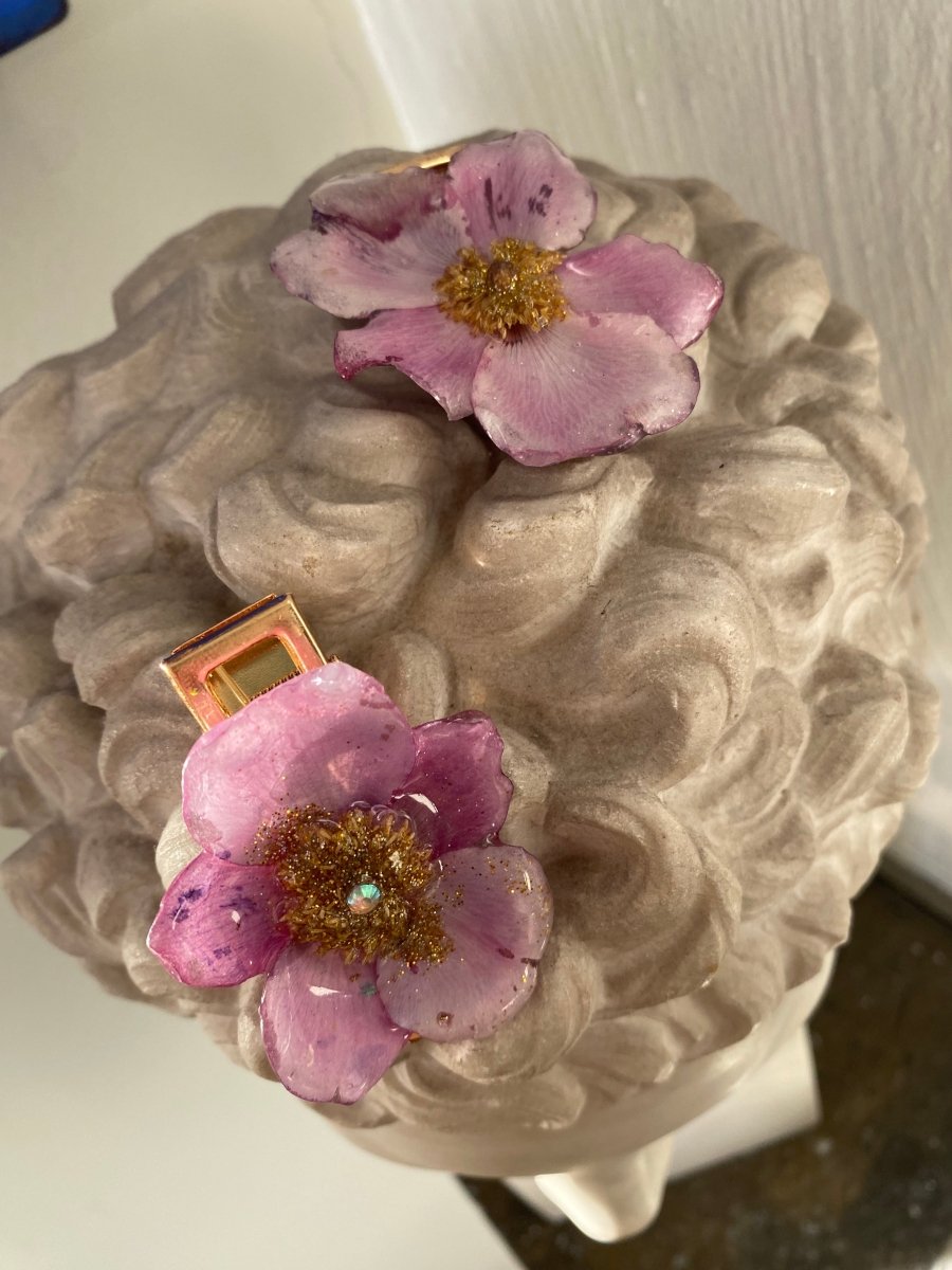 HØSTANEMONE hårspenne, ekte tørket blomst, krokodilleklemme - KNASK