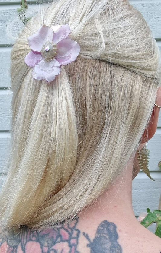 HØSTANEMONE hårspenne, ekte tørket blomst, krokodilleklemme - KNASK