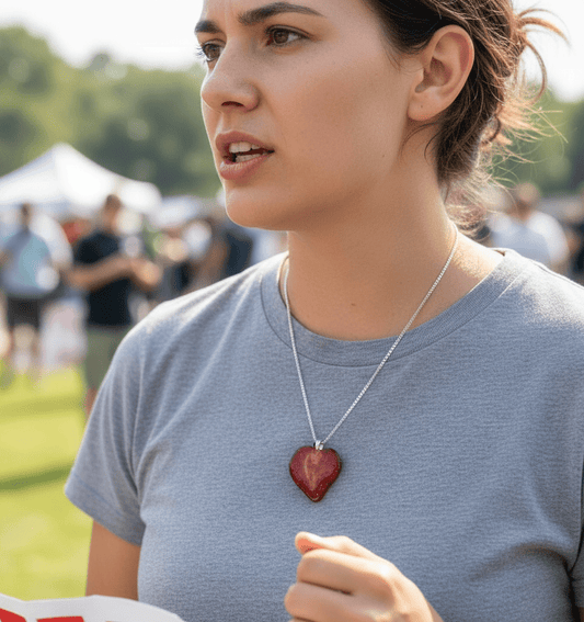 JORDBÆR - HJERTE smykke, press - tørket frukt - Smykke KNASK