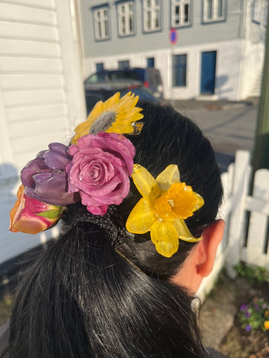 LILLA ROSE hårnål av ekte tørket blomst - Hårpynt KNASK