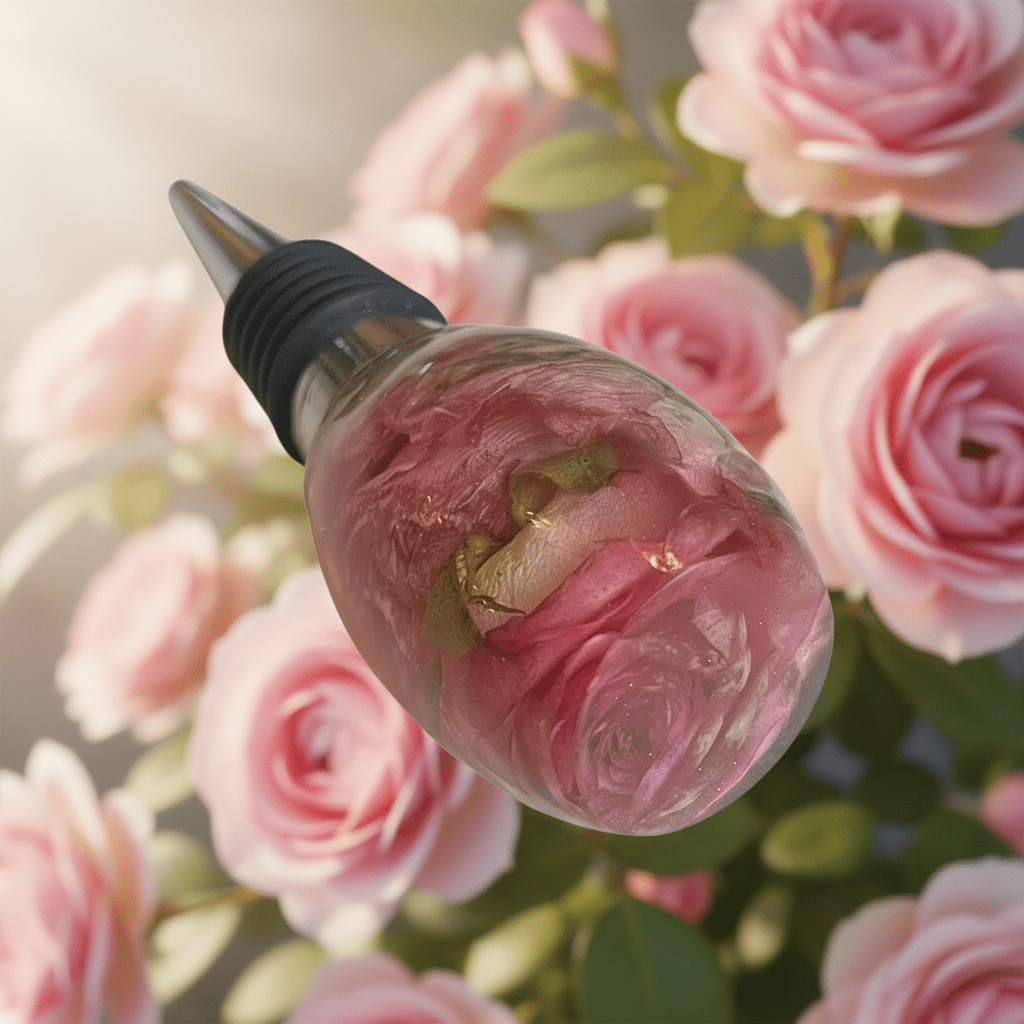 LYSEROSA ROSE vinstopper, ekte tørket blomst - Interiør KNASK