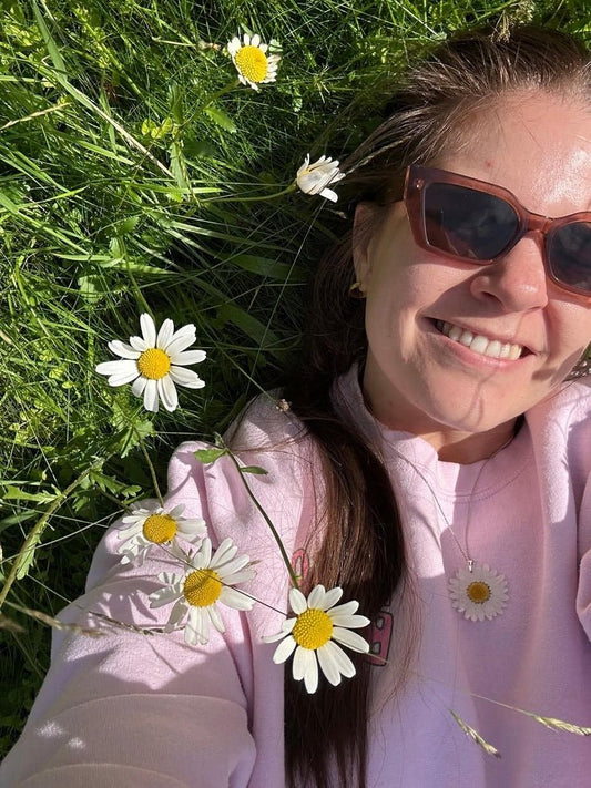 MARGERITT smykke - ekte tørket blomst - Smykke KNASK