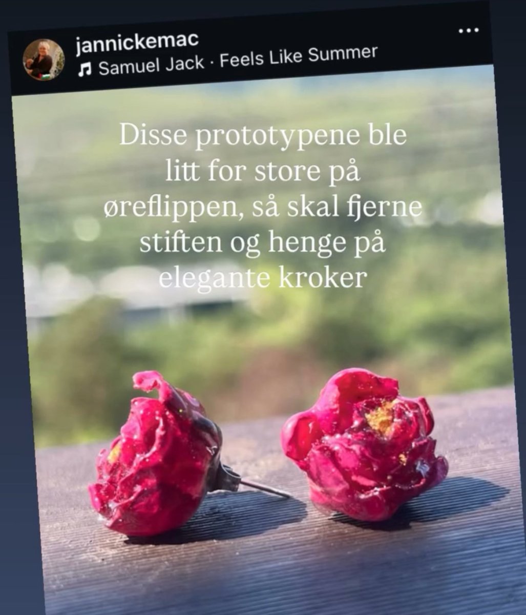 Nessa - rose øredobber, ørestift stål, ekte røde roser - Øredobber KNASK
