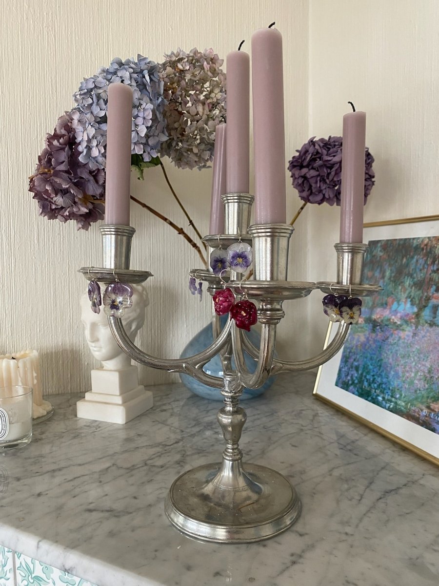 NESSA ROSER øredobber, ekte 3D - tørkede blomster, 925 sølv - Øredobber KNASK