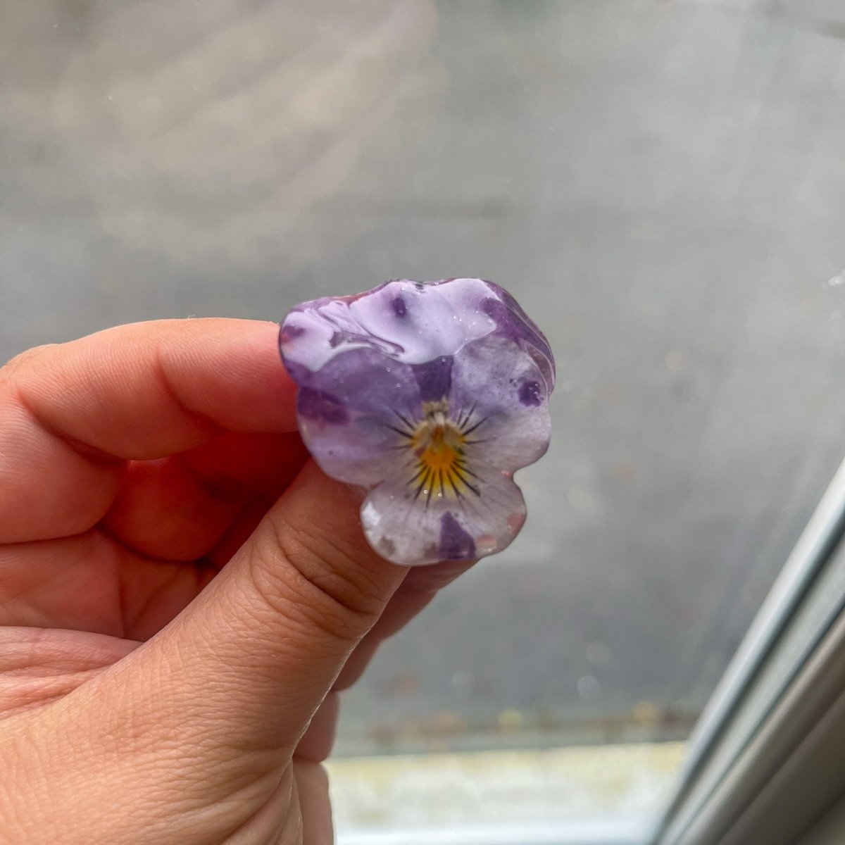 NORDLYS FIOL ring, tørket stemorsblomst, justerbar - Ringer KNASK