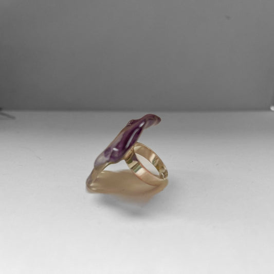 NORDLYS FIOL ring, tørket stemorsblomst, justerbar - Ringer KNASK