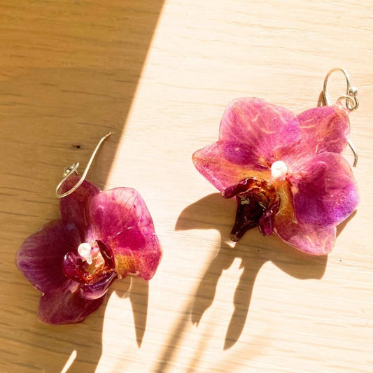Orkidé øredobber, 925 sølv ørekroker - Øredobber KNASK
