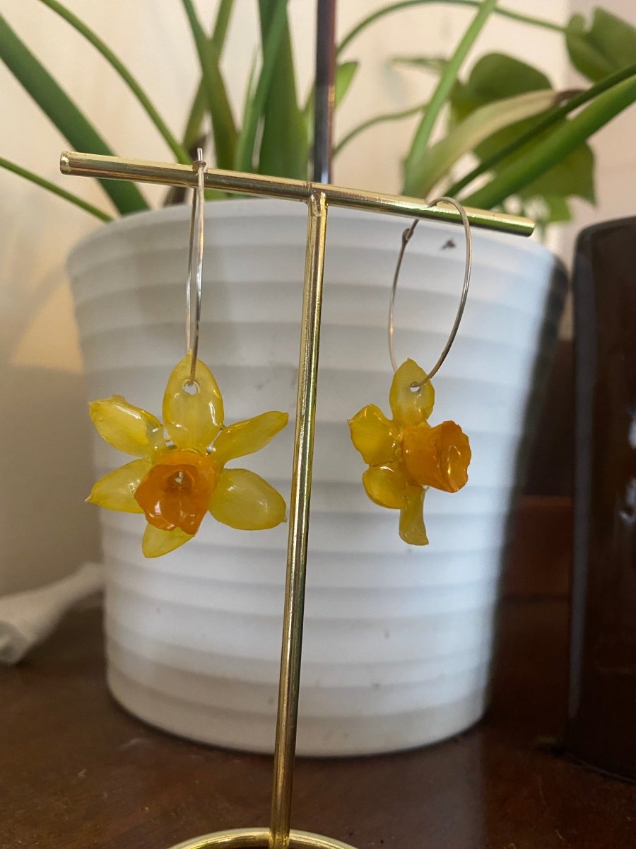 Påskelilje mini øredobber, 925 sølv - KNASK