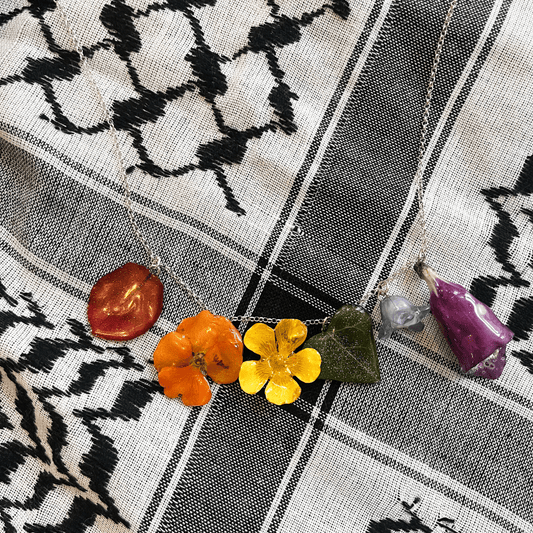 PRIDE blomstersmykke, tørkede blomster, 925 sølvkjede - KNASK