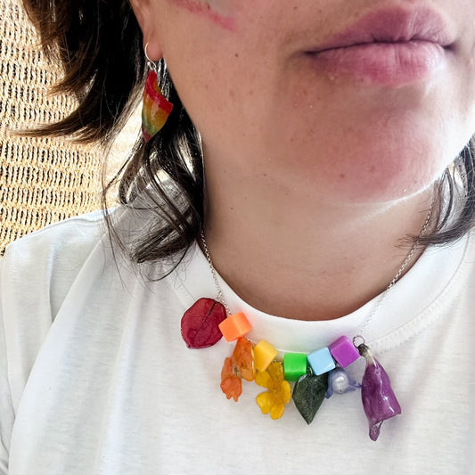 PRIDE blomstersmykke, tørkede blomster, 925 sølvkjede - KNASK