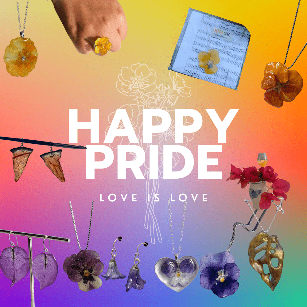 PRIDE - FLAGG øredobber, ekte regnbue - snop - KNASK