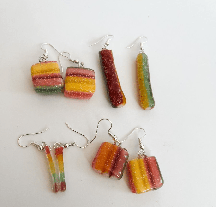 REGNBUE-SNOP øredobber, ekte godteri, lesbisk flagg - KNASK