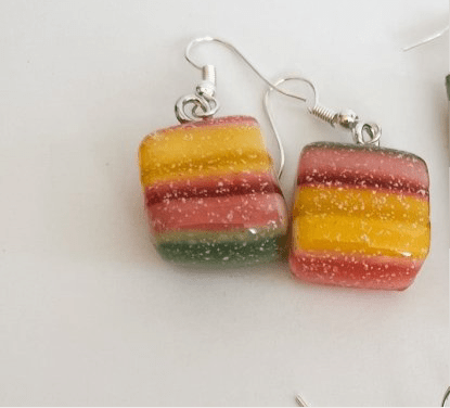 REGNBUE-SNOP øredobber, ekte godteri, lesbisk flagg - KNASK