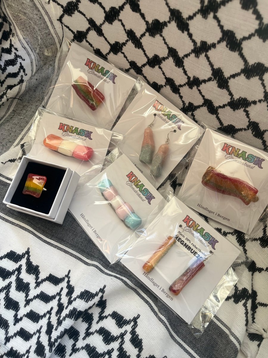 REGNBUE - SNOP ring - ekte godteri, justerbar - Ringer KNASK