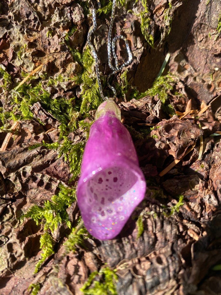 REVEBJELLE blomstersmykke, 3D sølvkjede - KNASK